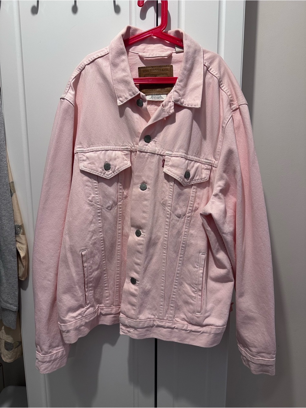 Levi's Pink Trucker Jean Jacket Baggy Ladies Style